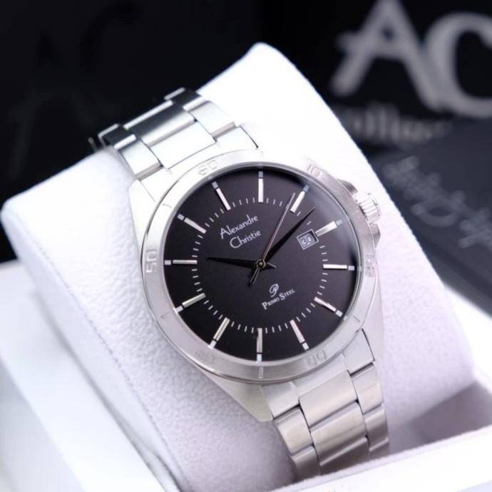 Alexandre Christie AC1011 / AC 1011 SILVER BLACK Jam Pria