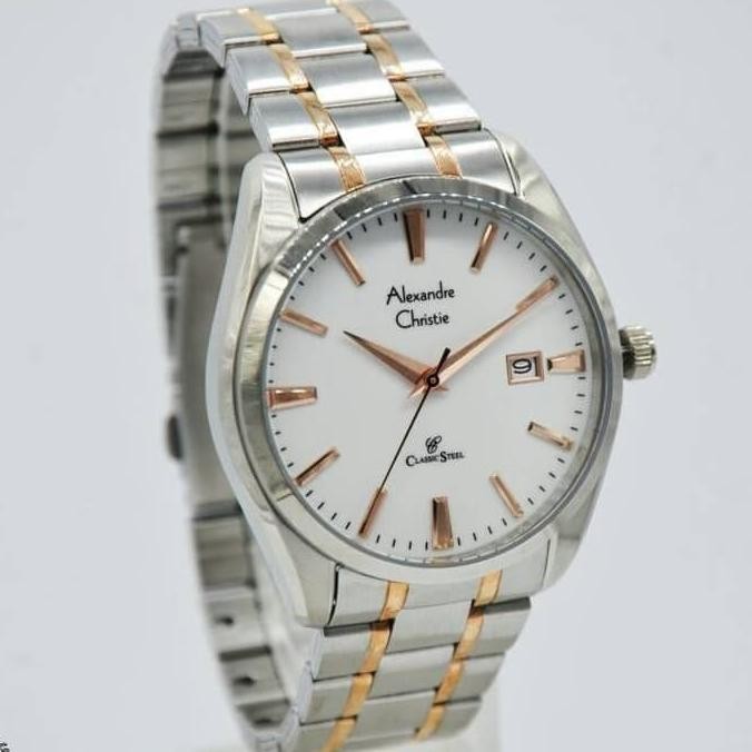 ALEXANDRE CHRISTIE AC8515 AC 8515 SILVER KOMBINASI ROSE GOLD ORIGINAL