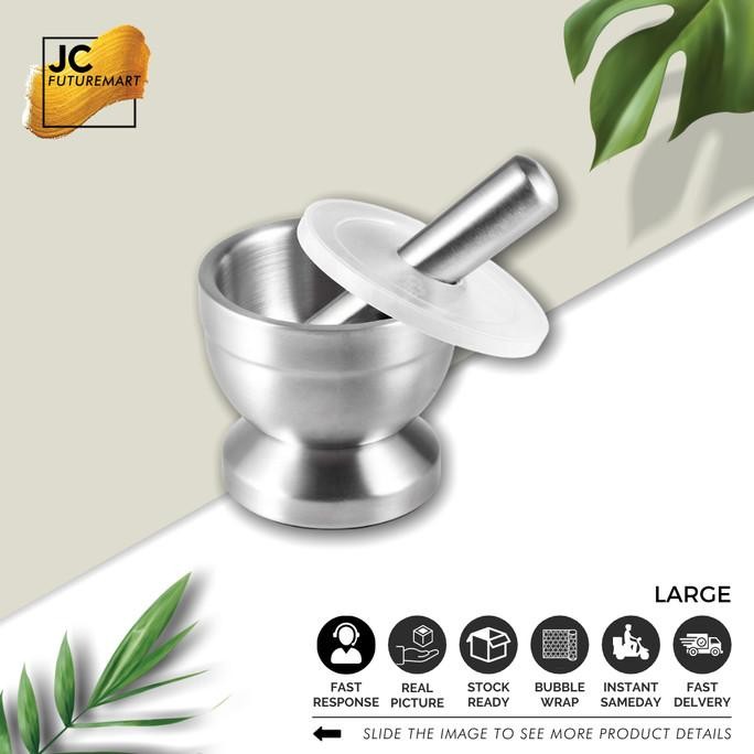 

Mortar Pestle Tumbukan Bumbu Obat Stainless Cobek Ulekan Lumpang SM88