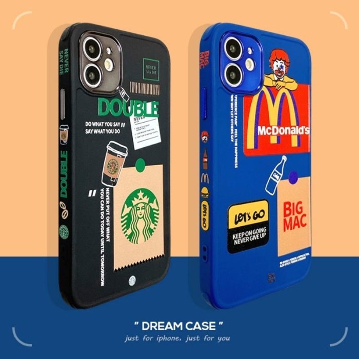 Case iPhone MCD & Starbucks iPhone XR / X/XS / iPhone 7/8 Plus Casing