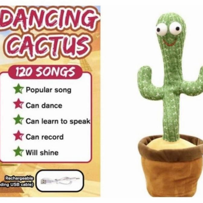 Mainan Boneka Kaktus Joget Cactus Dance Menari Dancing Bicara