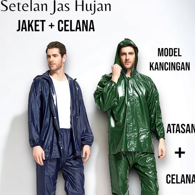JAS HUJAN SETELAN DEWASA WANITA PRIA JAS HUJAN SET BAJU DAN CELANA