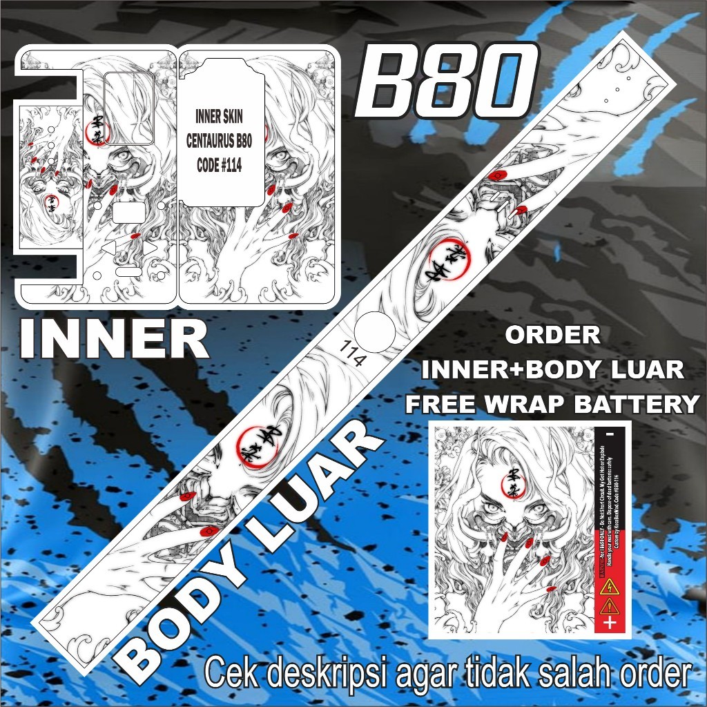 

Wrap* Stiker B80 114 Wrap Skin Stiker Garksin CUSTOM Gratis (2pcs)