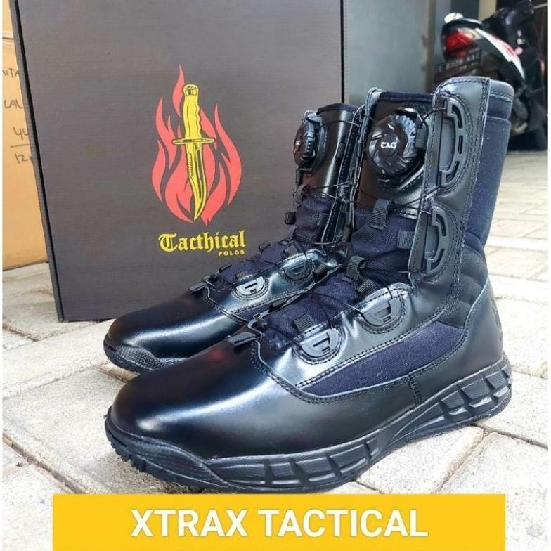 Sepatu Polisi Pdl Pdh Satpam Satpol Pp Ter Tali Putar Xtrac Kulit Asli Pria Keren
