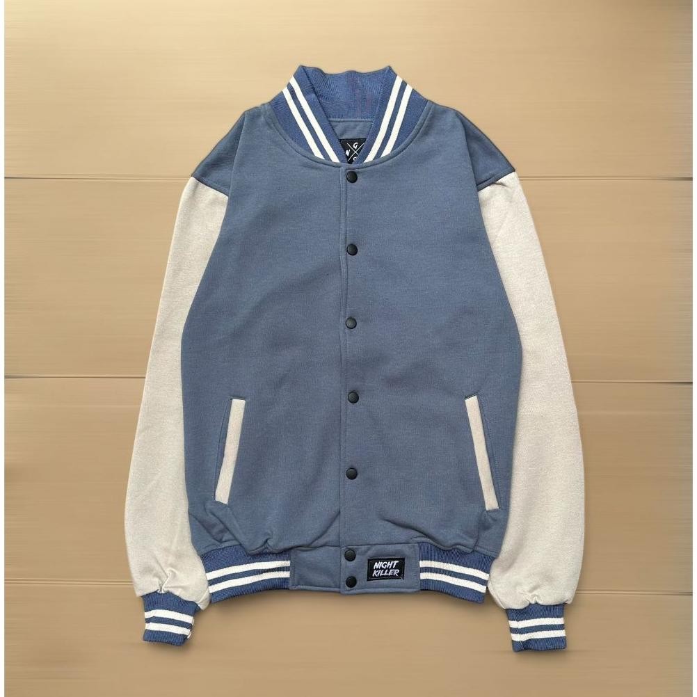 Jaket Varsity Modern Keren Baseball Pria Wanita Polos Jacket Vintage Denim Ngk