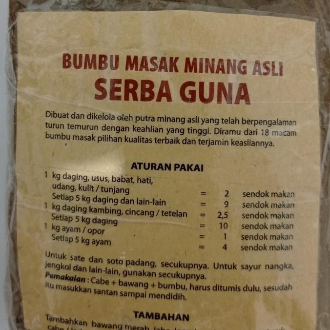 

Bumbu masakan minang asli 500 gram ES77