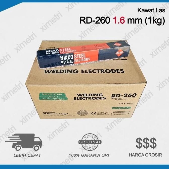 Kawat Las RD 260 1.6 mm (1KG) Nikko Steel / Las Elektroda RD260 1,6 mm