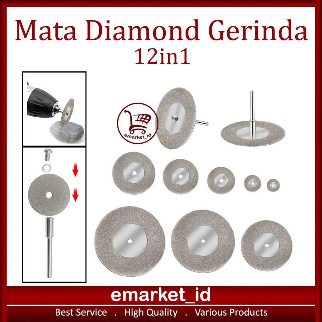 EM Mata Bor Gerinda Diamond 16-60mm 10in1 AI44 / Grinder  Potong Mini Cutting Disc Untuk Mesin Kecil