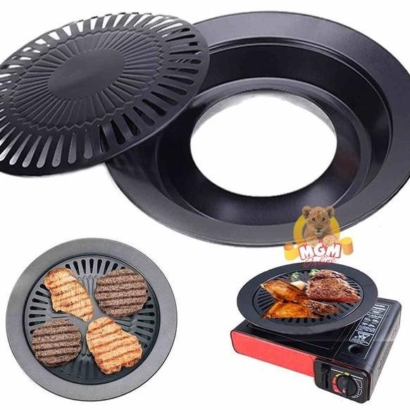 Gril Pan Teflon Teplon Alas Tatakan Panggangan Bakar Daging BBQ Sosis LS01