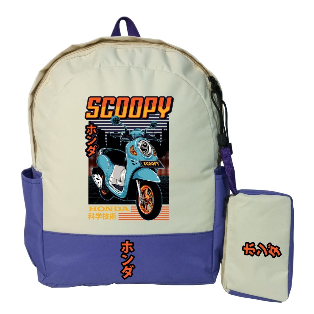 Tas Anak Motor | Laki Laki Perempuan | SD-TK | Karakter SCOOPY CITY | mubaroqkids