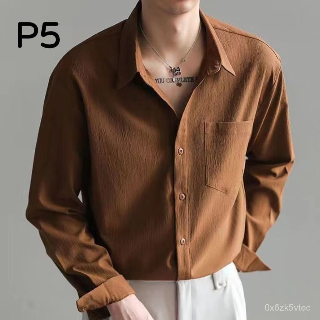 Baju Lengan Panjang Pria, Baju Lengan Panjang Tren Gaya Korea Tampan Muda