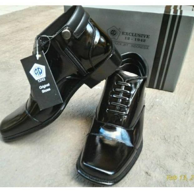 Sepatu Polisi Pdl Pdh Satpam Satpol Pp Perwira Ar Exclusive 1209 Dua Resleting Pria Keren