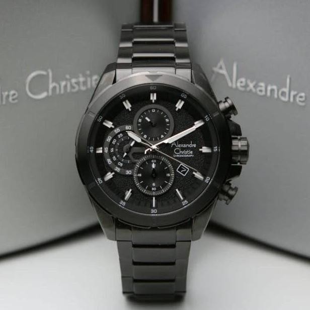 ALEXANDRE CHRISTIE AC 6508 AC6508 Black PRIA JAM TANGAN ORI