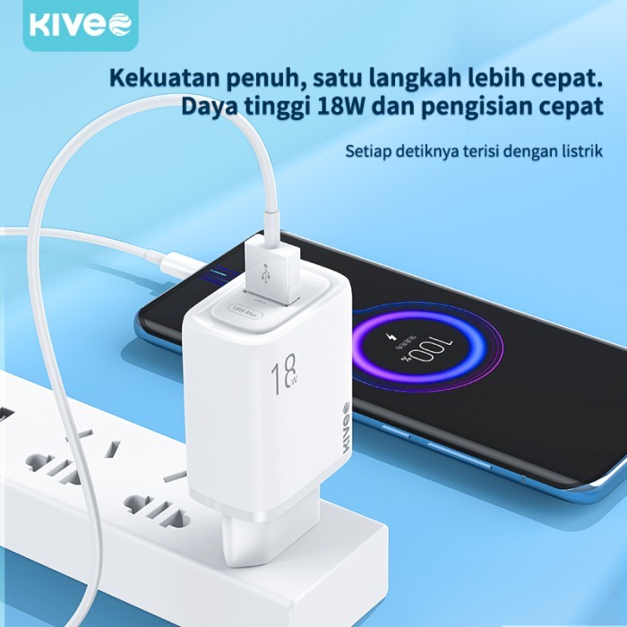 Wall Charger Kivee Qc 3.0 18W Fast Charger Power Adapter 5V/3A