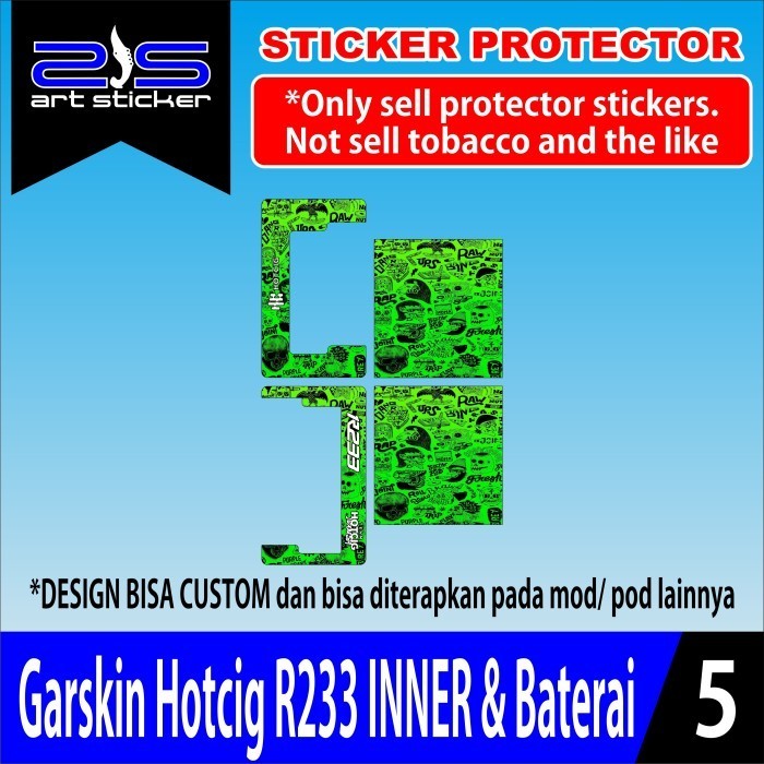 

Wrap* Inner Baterai Hc R233 Skull Wrap Skin Stiker Garksin CUSTOM Gratis (2pcs)