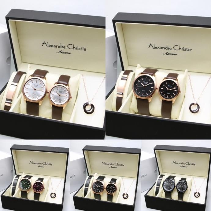 ALEXANDRE CHRISTIE AC8651 AC 8651 JAM TANGAN COUPLE BOXSET