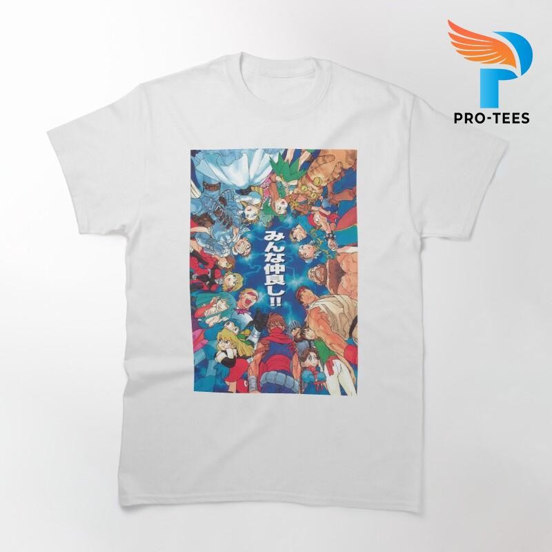 Baju Kaos Retro Capcom art Psx manga style Classic T-Shirt