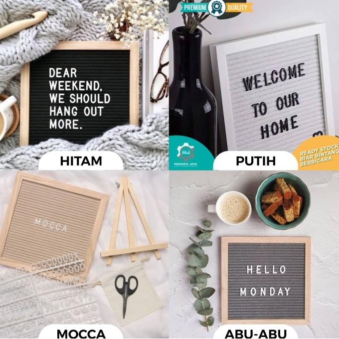 

BEBAS ONGKIR - Lengkap! 1 Set Felt Letter Board / papan huruf cafe, papan nama bayi