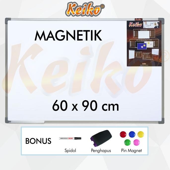 

TERBARU - Papan Tulis Whiteboard Gantung Magnet Single Face Keiko 60 x 90 cm