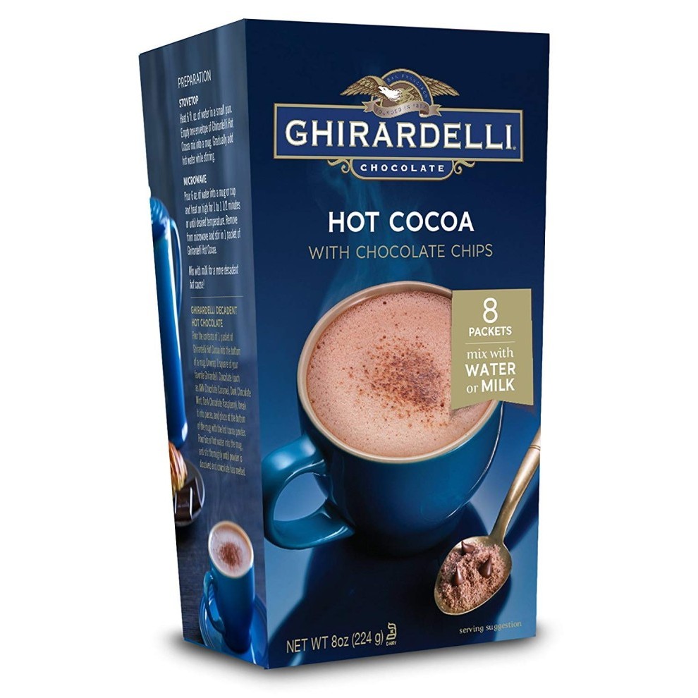 

GHIRARDELLI Hot Cocoa Mix With Semi-Sweet Chocolate Chips 8 pack