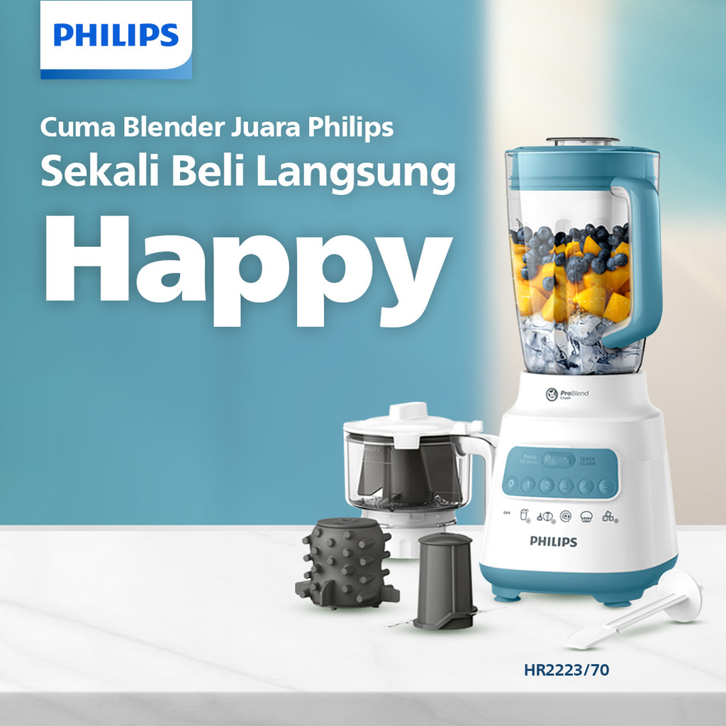 Blender Philips Plastik 2 liter - 5000 Series HR2223/70 - Blender jus - Blender bumbu philips (Chopp