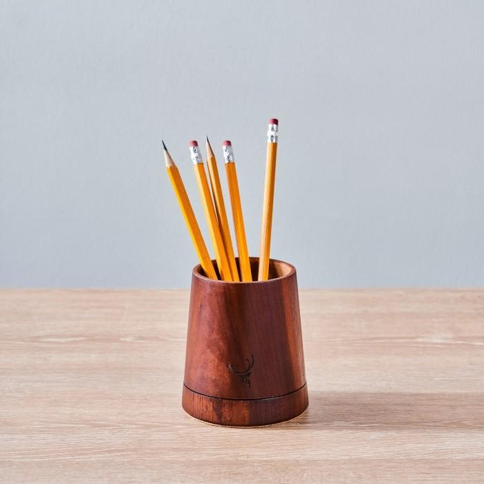 

Skandif Walnut Pen Holder / Stationery Organizer / Coaster Kayu Jati