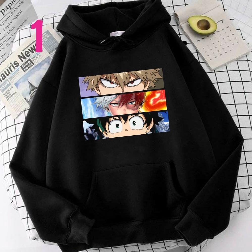 Hoodie Anak Boku No Hero Anime Todoroki Izuku Bakugou Korean Style