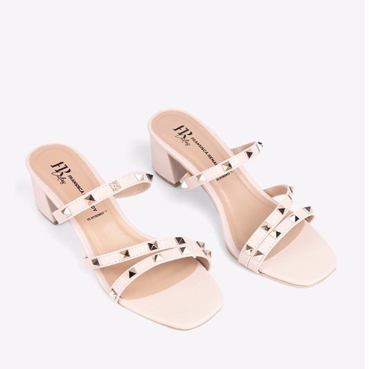 Fransisca Renaldy Sandal Heels Wanita Rockstud Size 36-40 Sandals Anti Slip L.Cordelia 02