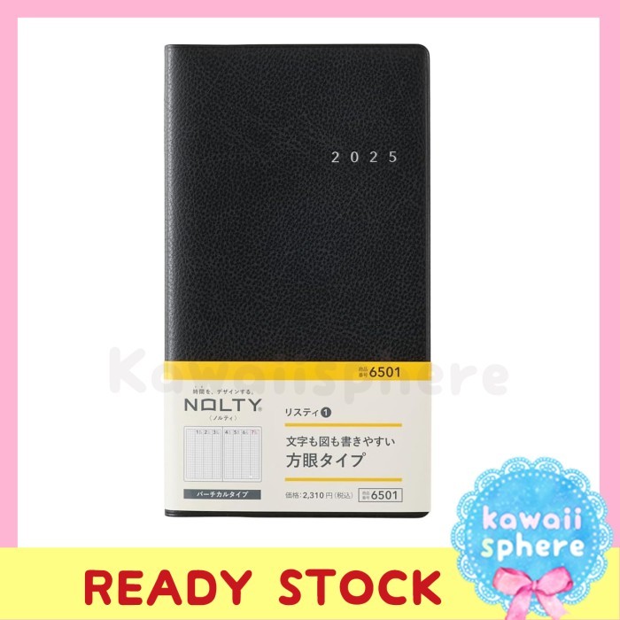 

NOLTY 6501 Black Weekly Listy Planner NOLTY 2025 Monthly + Weekly Vertical Ready Stock Handcarry