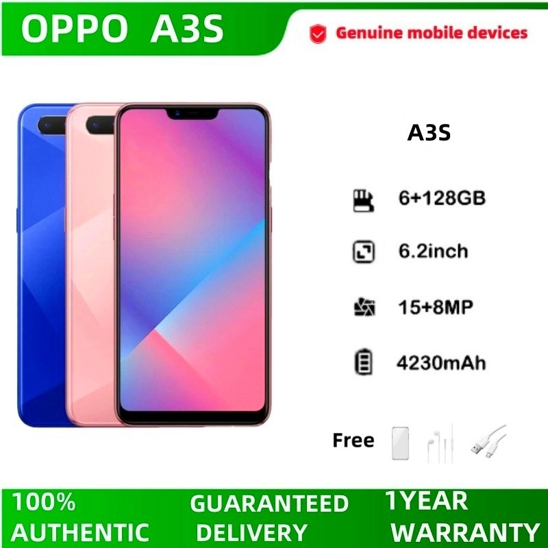 Oppo A3s Jaringan 4G WiFi Game Pembelajaran Kerja Panggilan Game Pelajar Lansia Menembak HD Sistem G