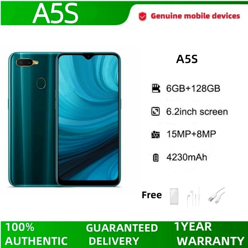 Oppo A5s 6+128GB Jaringan 4G WiFi Game Pembelajaran Kerja Panggilan Game Pelajar Lansia Menembak HD 