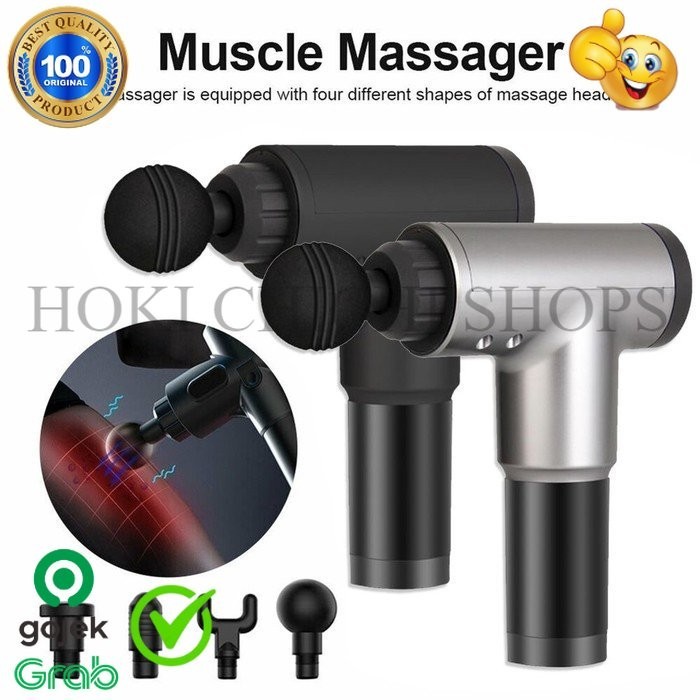 Diskon Alat Pijat Getar Elektrik Portable Wireless Muscle Fascial Massage Gun