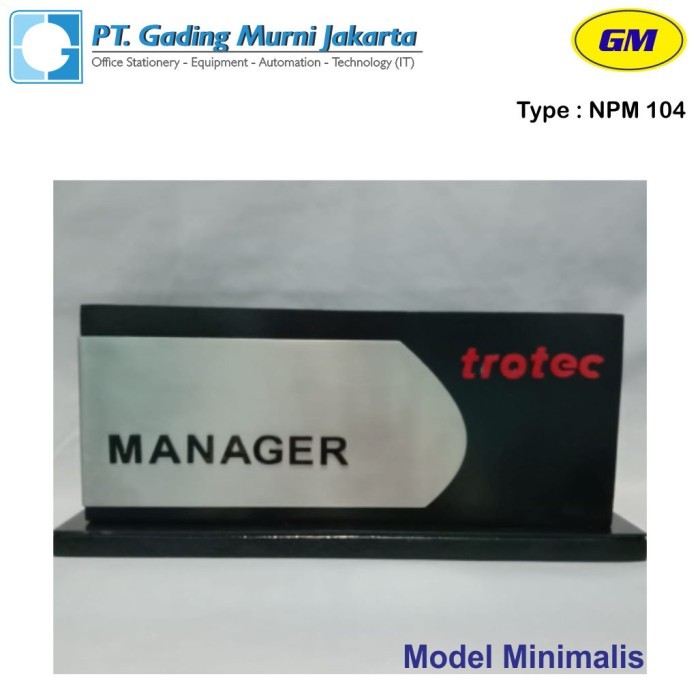 

NAME PLATE / PAPAN NAMA MEJA (TYPE NPM-104)