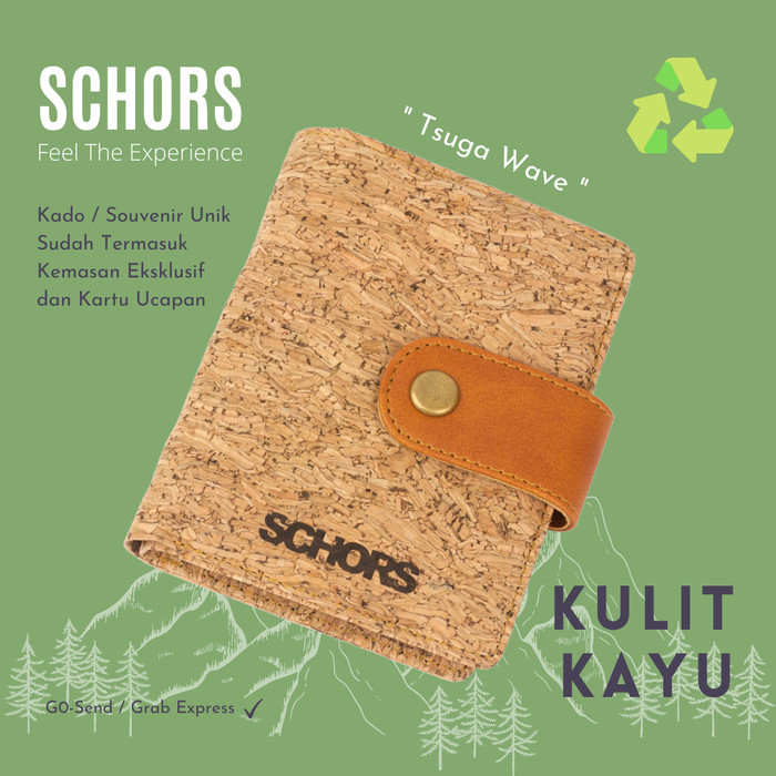 

Dompet Kartu ATM Kulit Kayu Card Holder Leather - Schors Tsuga Wave