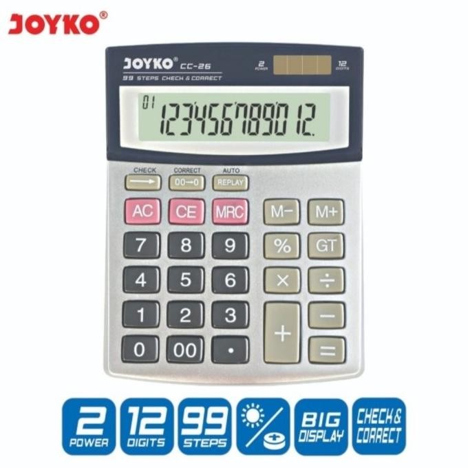 

TERSEDIA KALKULATOR CHECK & CORRECT JOYKO CC-26 - CALCULATOR DESKTOP CC26