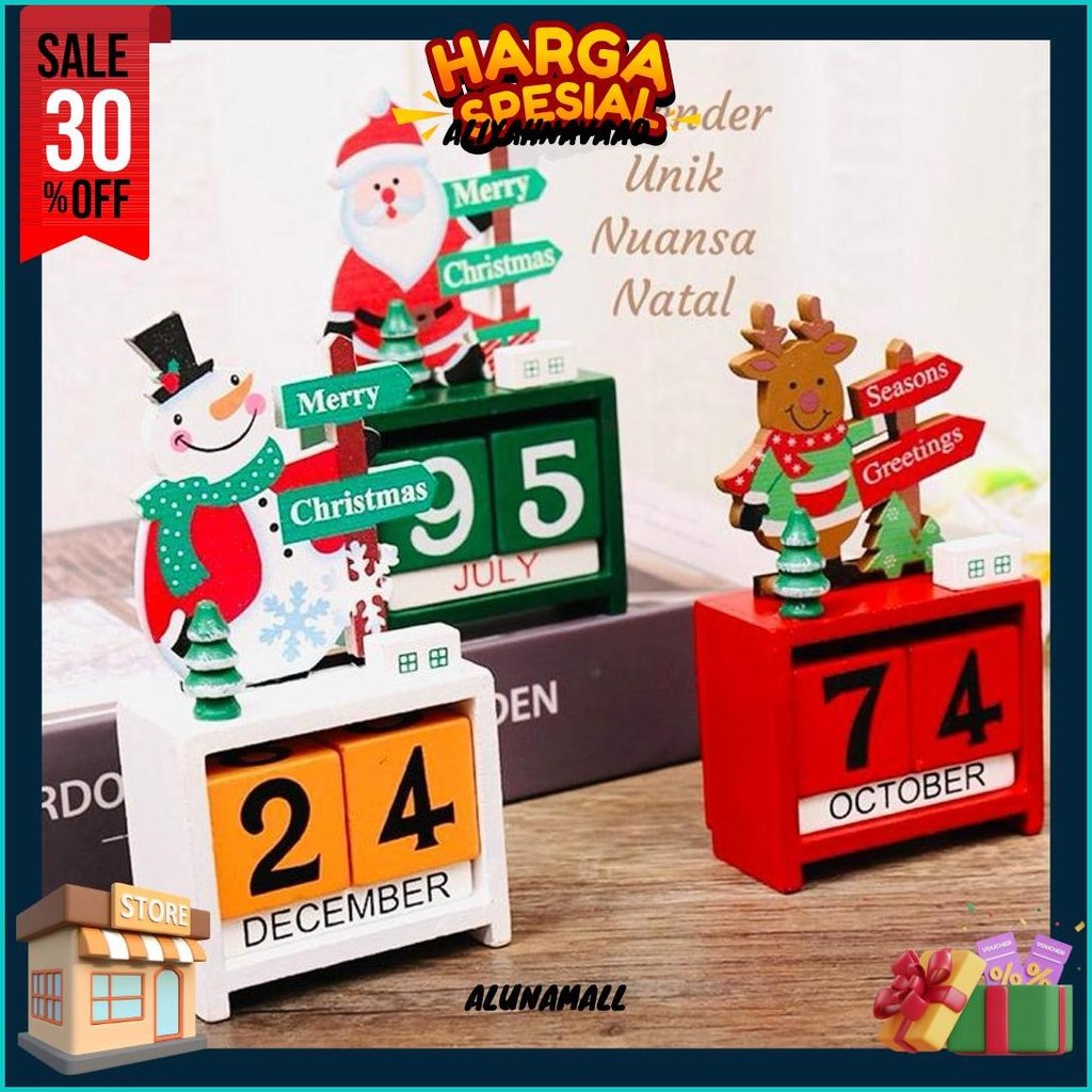 

Motif Natal Kalender Unik Nuansa Natal Bahan Kayu Tanpa Batas Kado Hadiah Christmas Murah