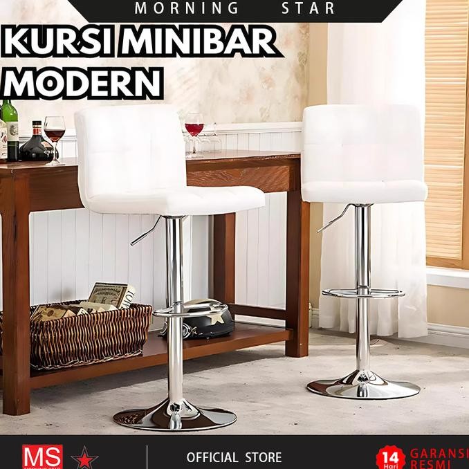 KURSI BAR PUTAR KURSI SALON PUTAR MODERN KURSI CAFE MINIMALIS DENGAN SANDARAN TINGGI KURSI RUANG MAK