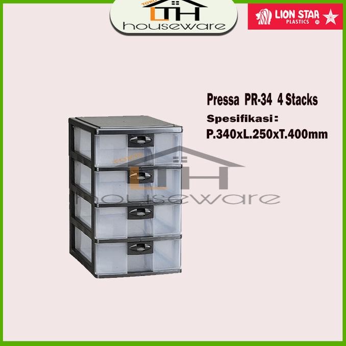 

TERBARU - LACI DOKUMEN A4 SUSUN 4 (PRESSA CONTAINER A4 SS 4/PR-34) LION STAR