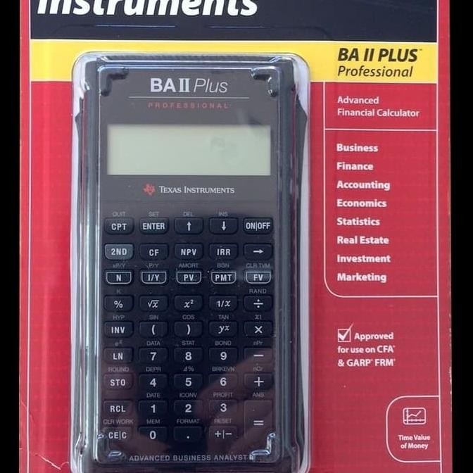

TERSEDIA KALKULATOR KEUANGAN TEXAS INSTRUMENTS BA II PLUS PROFESSIONAL -FINANCE