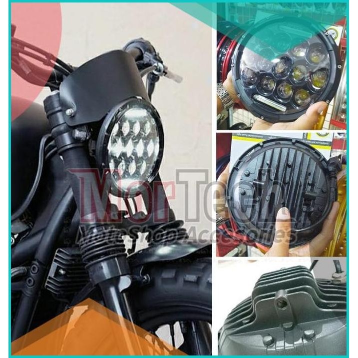 HEADLAMP LAMPU DEPAN MOTOR LED DAYMAKER 7 INCH CUSTOM JAPSTYLE RETRO