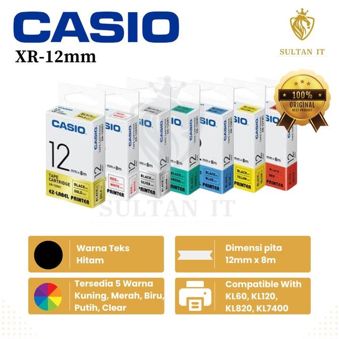 

BEBAS ONGKIR - EZ LABEL TAPE PRINTER CASIO 12 MM XR 12