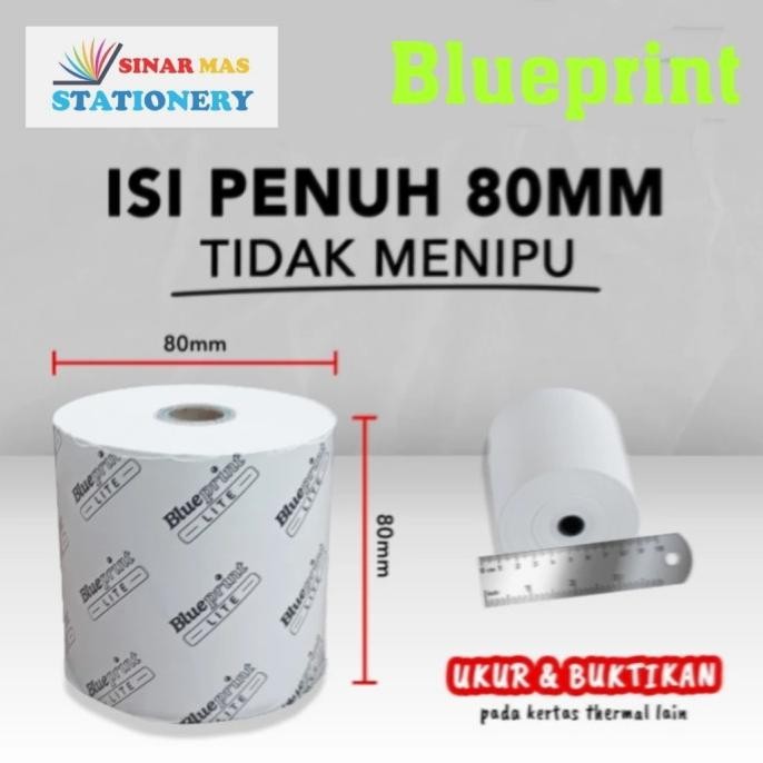 

TERLARIS - Kertas Thermal Kasir Struk Blueprint Lite 80 mm x 80 mm - 1 Roll
