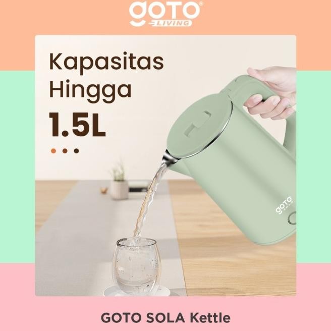 Goto Sola Electric Kettle Teko Listrik Pemanas Air Stainless Steel