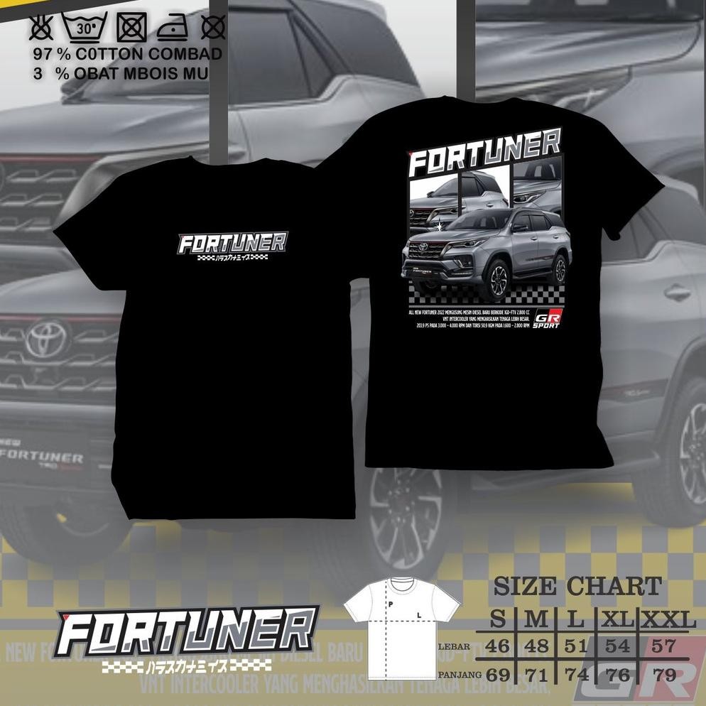 Kaos Toyota Fortuner Premium Baju Pria Kaos Fotuner Gr Terbaik