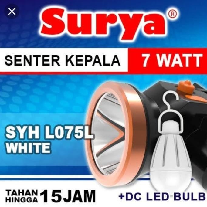 

TERSEDIA HEADLAMP / SENTER KEPALA SURYA 7 WATT SYH L075L DENGAN BONUS LED BULB
