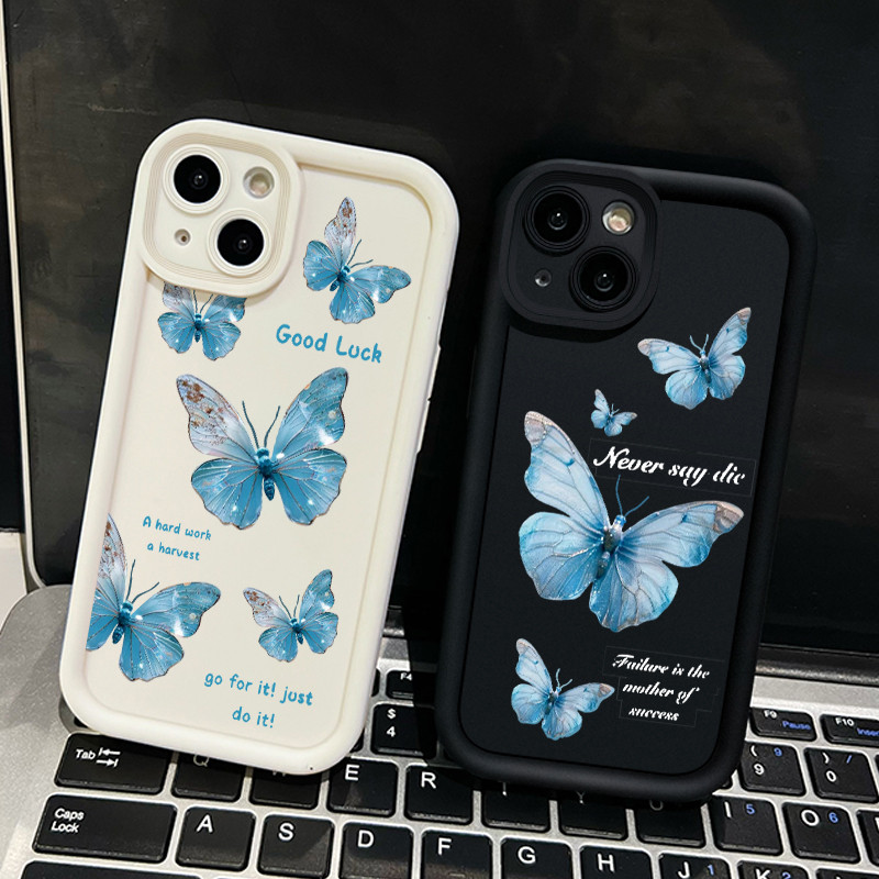 Casing Hp Untuk VIVO Y100 5G Z1 Pro Z5x Case Casing HP Kasing pola kupu-kupu biru Cesing Softcase Si