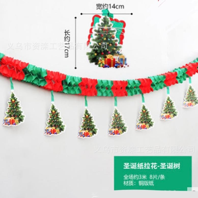 Garland Natal Flanel Honeycomb Gantung Banner Hiasan Christmas 2023