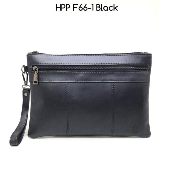 Terlaris clutch pria hush puppies simple F66-1 Black premium quality SALE