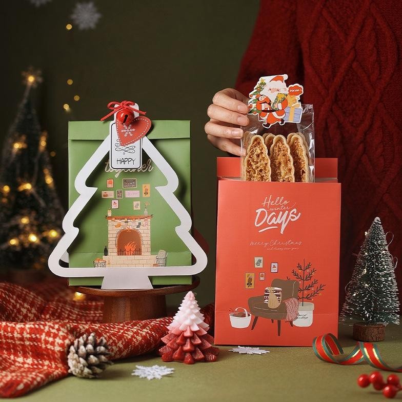 

HGT NEW TERMURAH- 5PCS CHRISTMAS GOLDEN BELLS BAG / KOTAK HAMPERS NATAL - BOX COOKIES NATAL