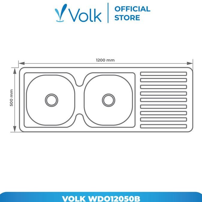Kitchen Sink / Bak Cuci Piring 2 Lubang Volk ia WDO12050B